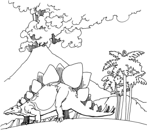 Volcano Goes Mad Coloring Page